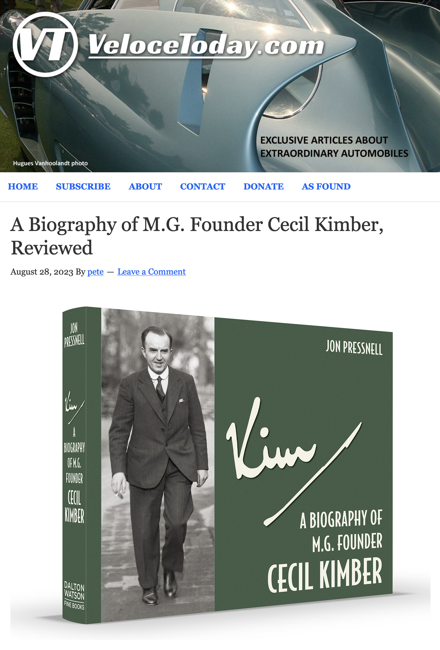 Biography of MG Founder Cecil Kimber